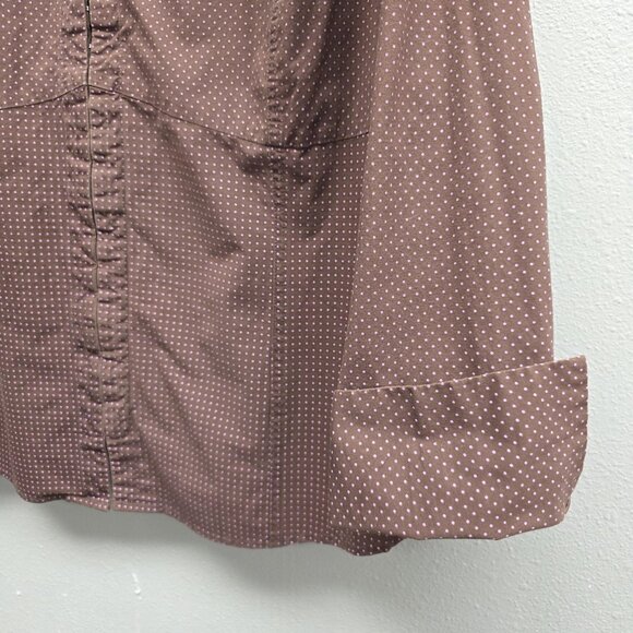 Cato Blouse Shirt Womens 22/24W Brown Pink Polka Dot Stretch 3/4 Sleeve Plus - Picture 3 of 12